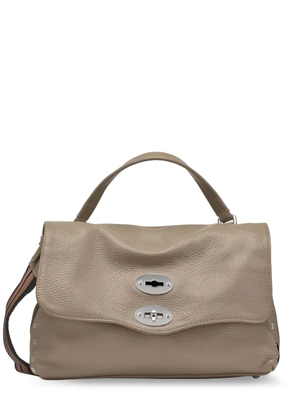 Postina S Leather Crossbody Bag With Double Shoulder Strap - Zanellato