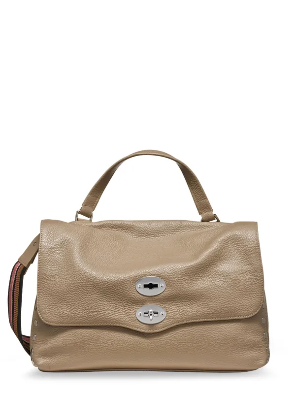 Postina M Leather Crossbody Bag With Double Shoulder Strap - Zanellato