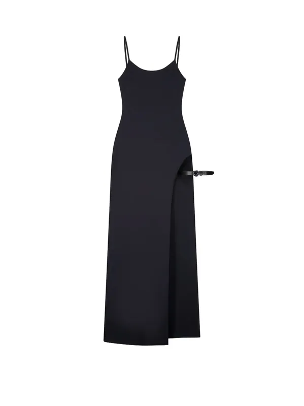 Garter Cotton Blend Long Dress - Coperni