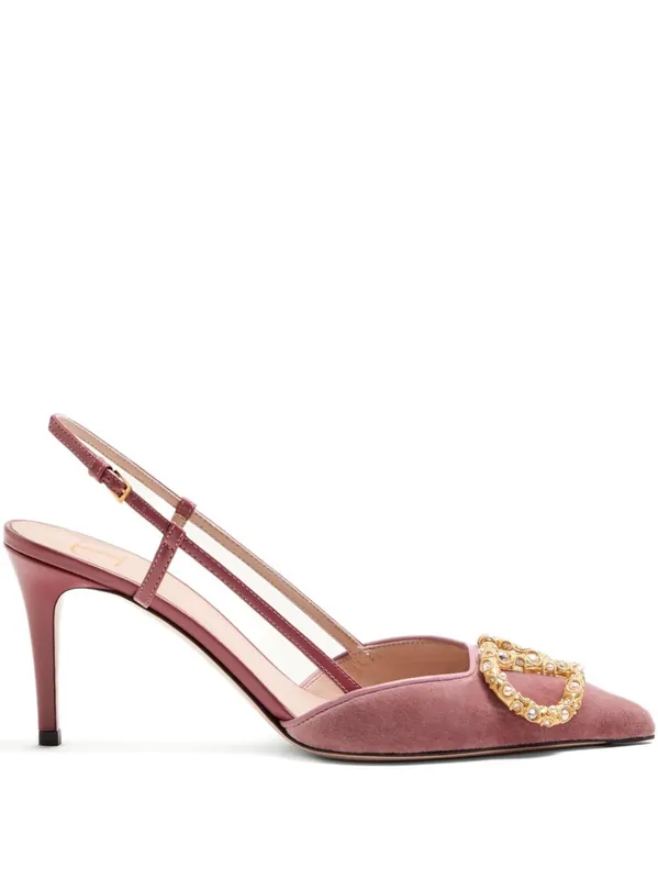 Vlogo Signature Velvet Slingback Pumps - Valentino Garavani