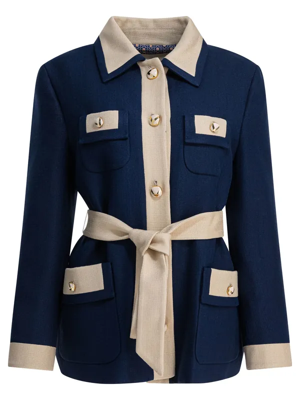 Viscose Caban Coat Jackets And Coats Blue - Valentino Garavani