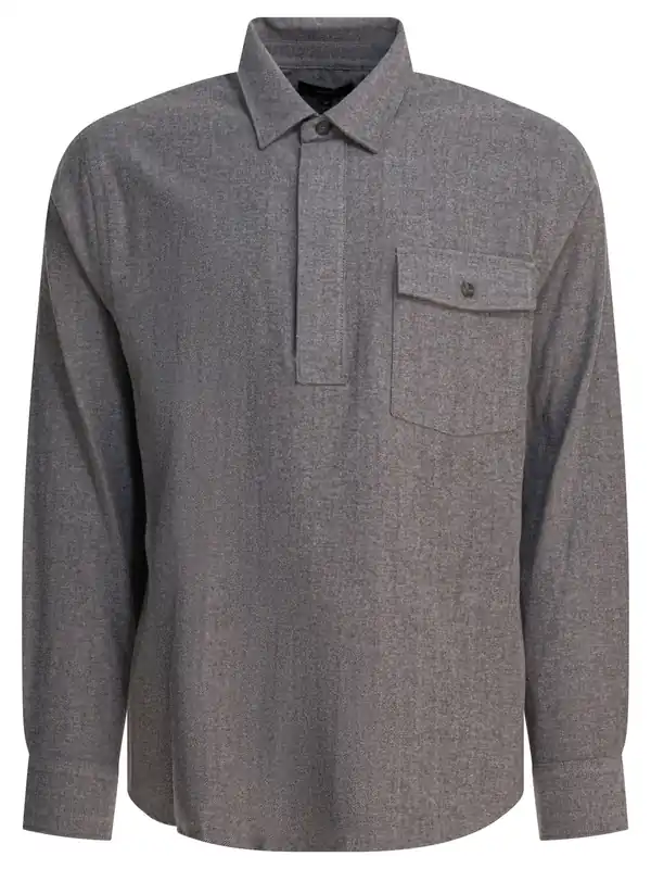 Herringbone Shirt Shirts Grey - Vince