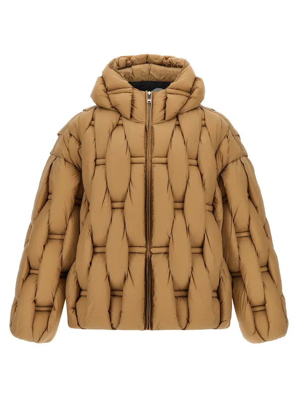 3d Down Jacket Puffer Jackets Beige - Raxxy