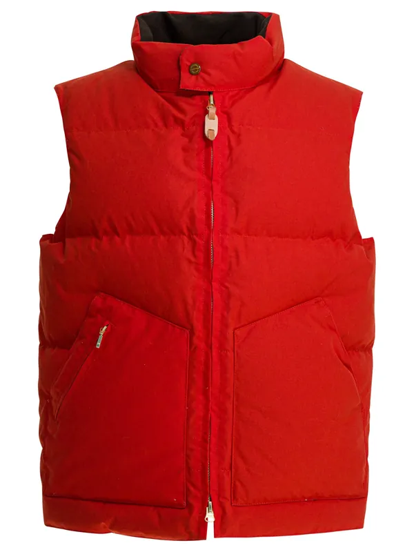 Goose Down Vest Jackets And Coats Orange - Manifattura Ceccarelli