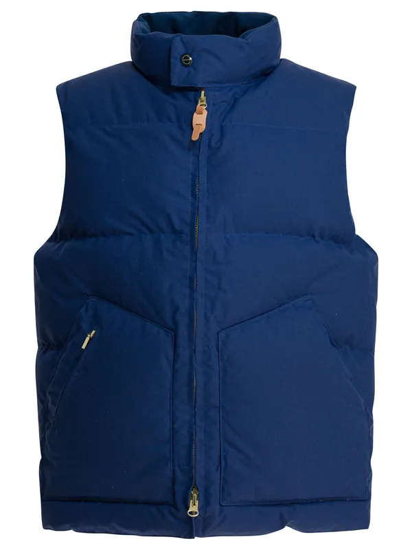 Goose Down Vest Jackets And Coats Blue - Manifattura Ceccarelli