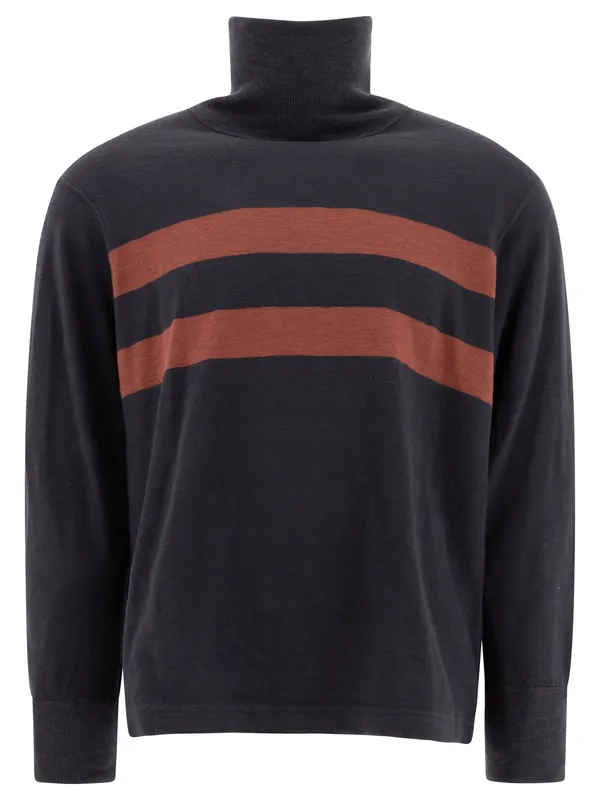 Cotton Turtleneck Sweater Knitwear Blue - Rrl By Ralph Lauren