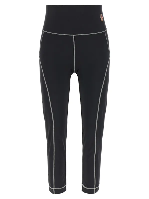 Logo Patch Leggings Black - Moncler Grenoble