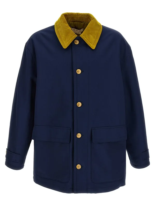 Cotton Gabardine Parka Casual Jackets And Parka Blue - Marni