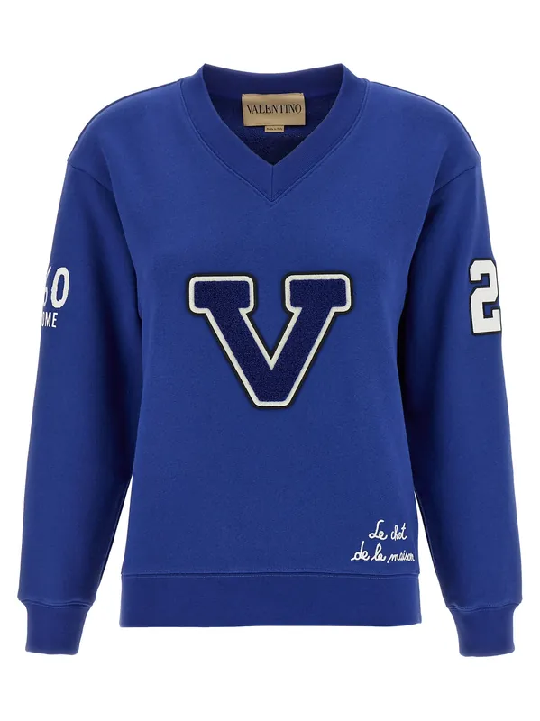 Chat De La Maison Sweatshirt Blue - Valentino Garavani