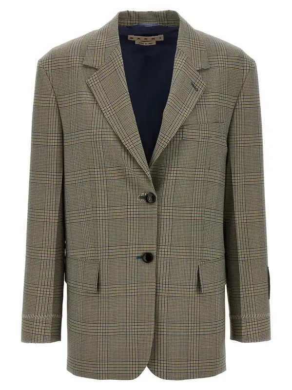 Prince Of Wales Blazer Blazers Multicolor - Marni