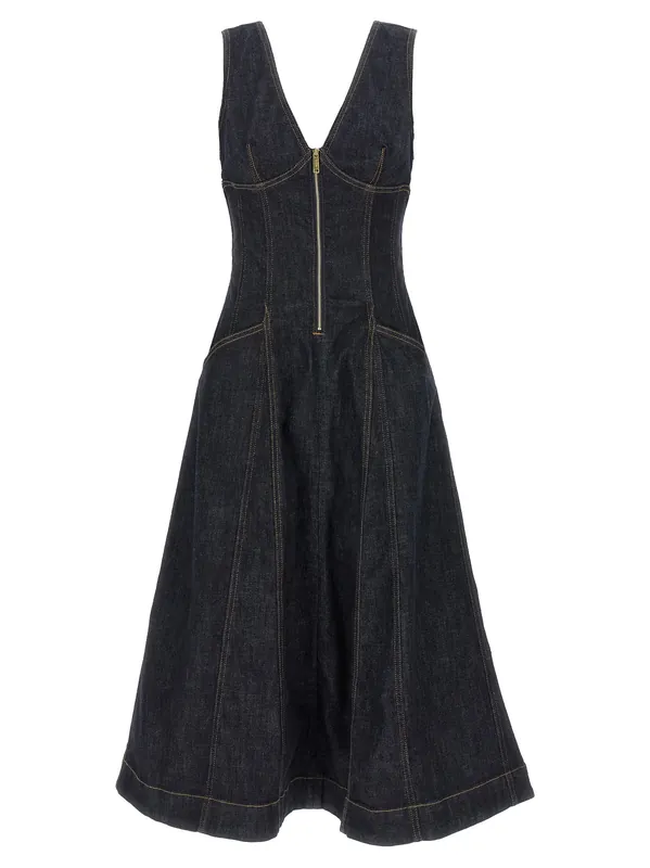 Indigo Denim Midi Dresses Blue - Self-Portrait