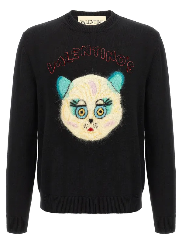 Le Chat De La Maison Sweaters And Cardigans Black - Valentino Garavani