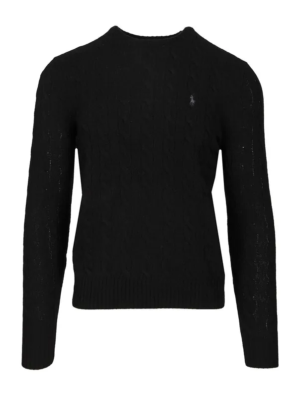 Cable Knit Sweater Knitwear Black - Polo Ralph Lauren