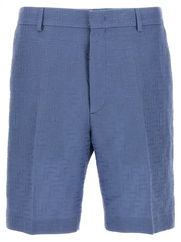 Bermuda Jacquard Ff Bermuda And Short Light Blue - Fendi