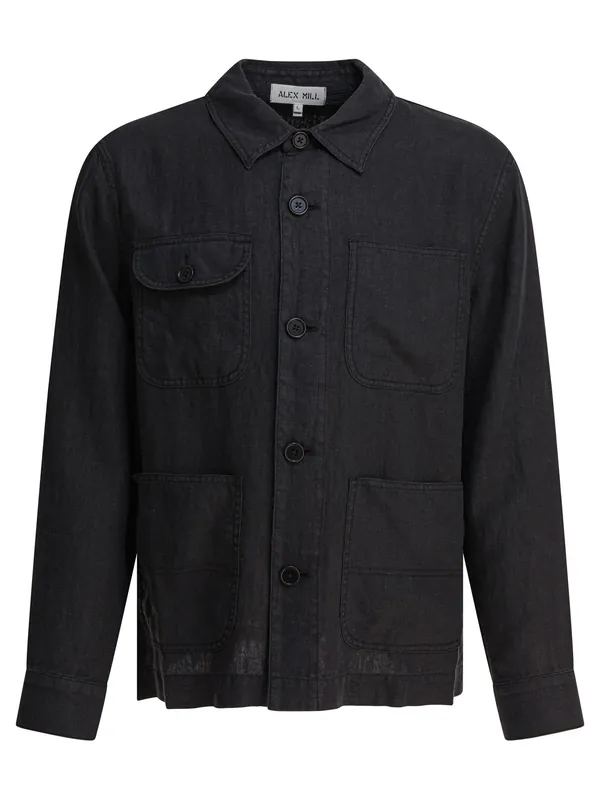 Linen Work Jacket Jackets And Coats Black - Alex Mill