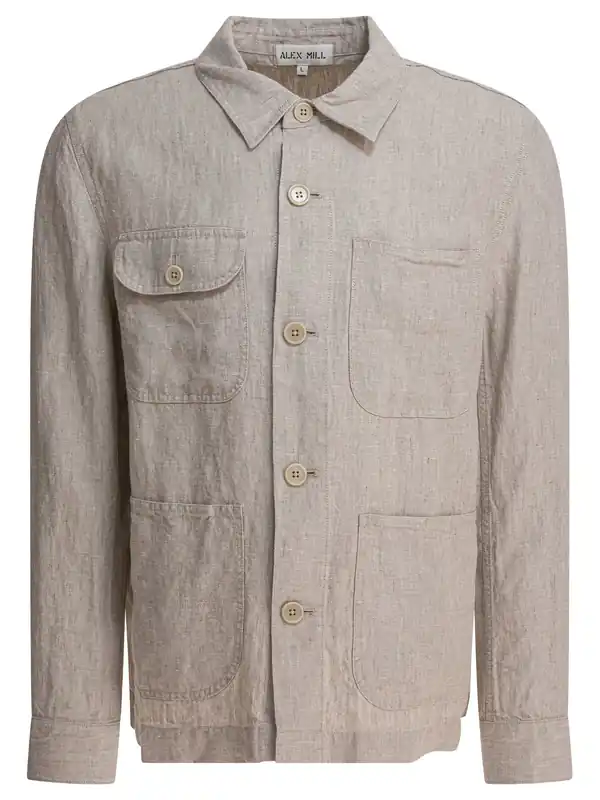 Linen Work Jacket Jackets And Coats Beige - Alex Mill