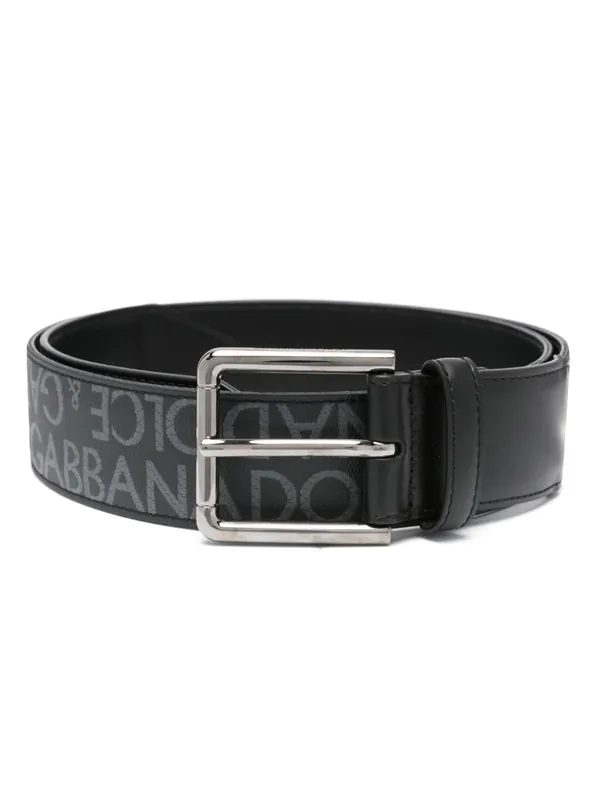 Belt With Buckle Embroidered With Logo - Dolce & Gabbana