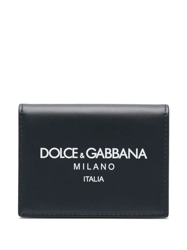 Leather Wallet With Logo Print - Dolce & Gabbana