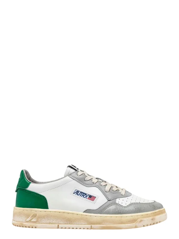 Medalist Low Super Vintage Sneakers Color White Green And Gray - Autry