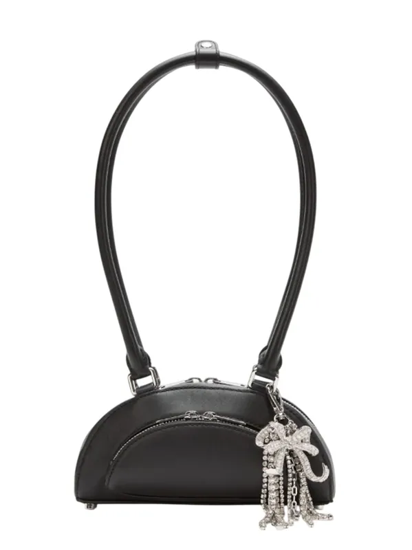 Mini Black Leather Charm Crossbody Bag - Self-Portrait