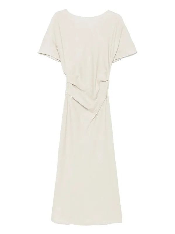 Amelie Linen Midi Dress Natural - Staud