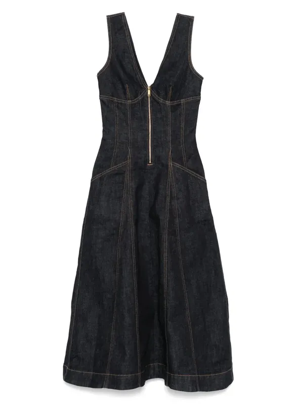 Denim Midi Dress - Self-Portrait