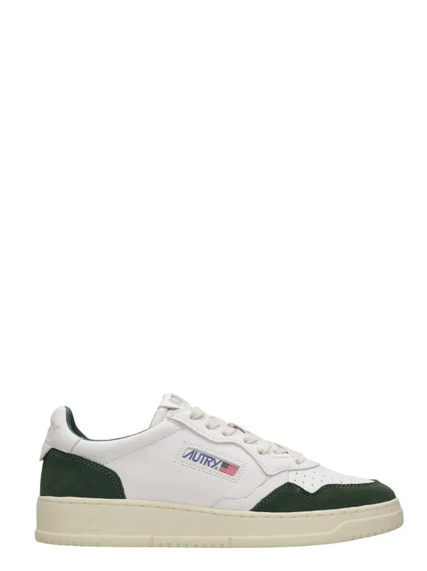 Sneakers Medalist Low Man White And Bottle Green - Autry