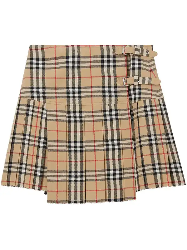 Vintage Check Wool Miniskirt - Burberry London England