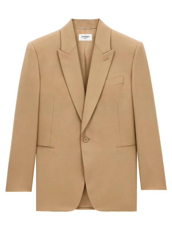 Wool Gabardine Single-Breasted Jacket