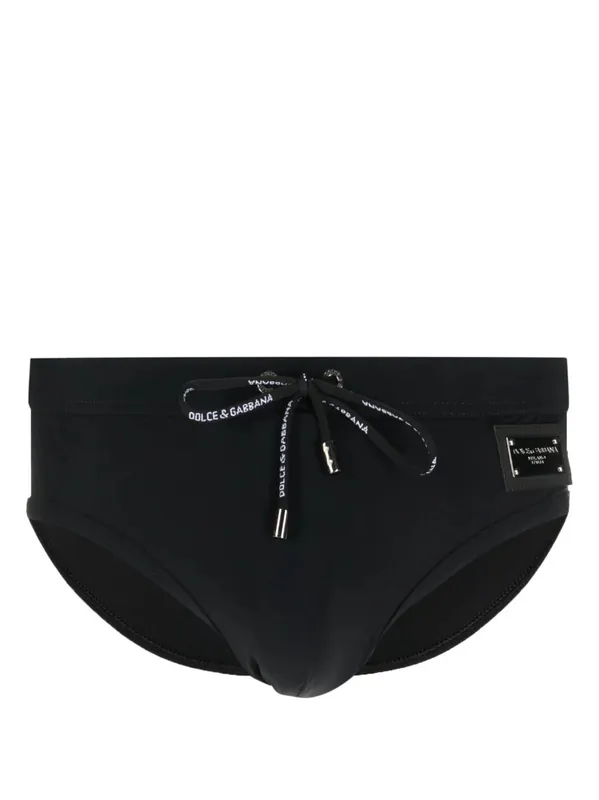 Swimsuit Slip With Logo Tag - Dolce & Gabbana