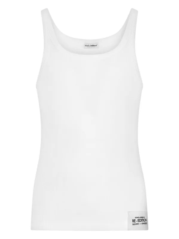Logo-Patch Cotton Tank Top