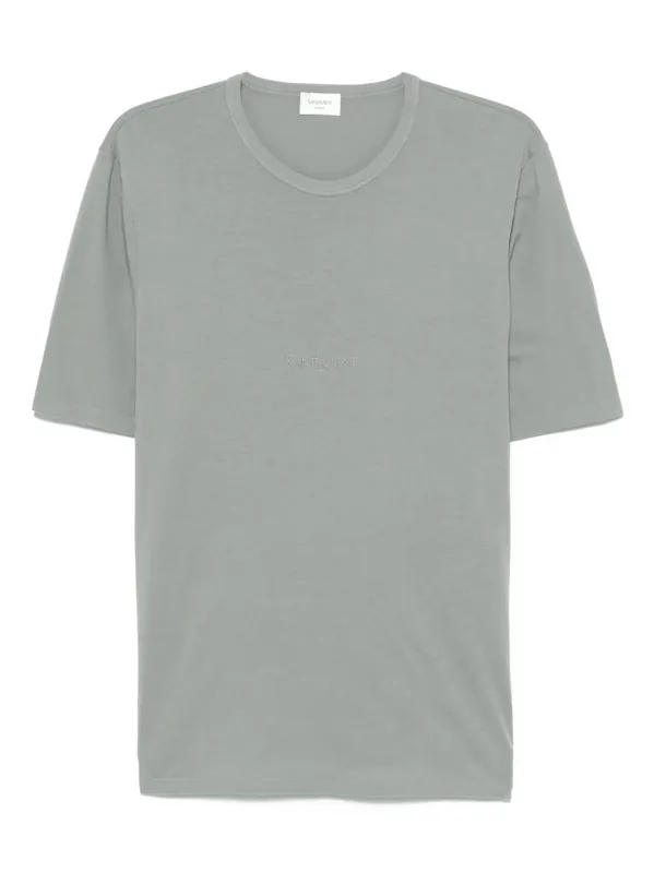 Tonal Logo Embroidery Cotton T-Shirt