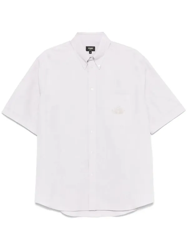 Fendi Crest Oxford Cotton Shirt