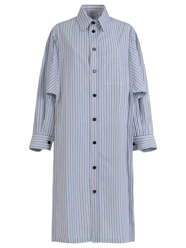 Light Cotton Striped Dress - Bottega Veneta