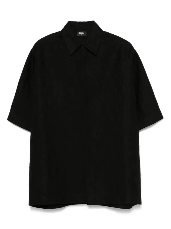 Linen Ff Jacquard Oversize Shirt - Fendi