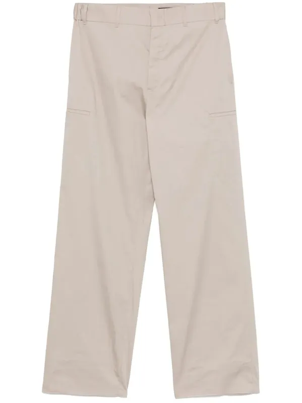 Straight-Cut Cargo Cotton Trousers