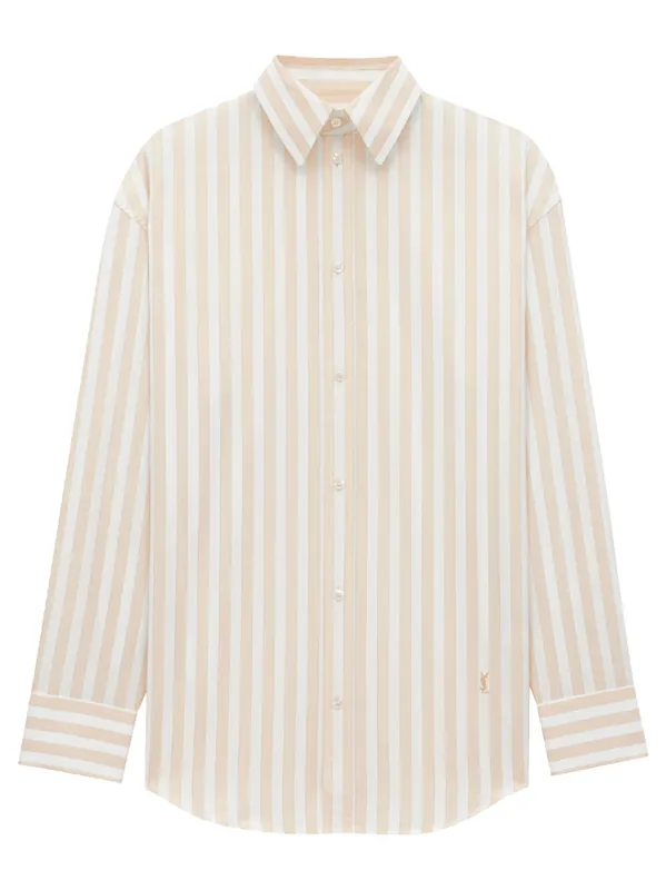 Striped Cotton Cassandre Shirt - Saint Laurent