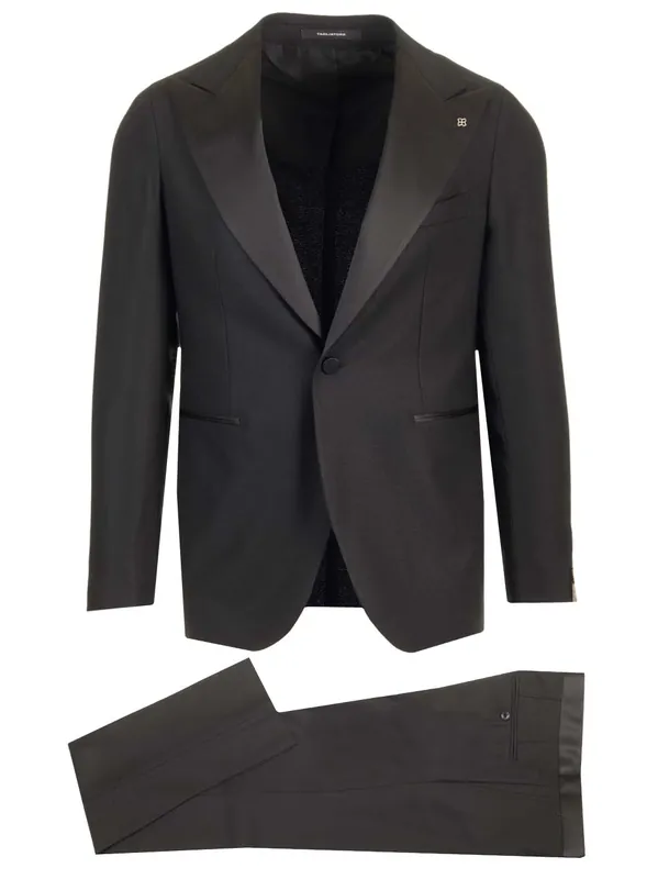 Tuxedo With Peak Lapels Dresses Black - Tagliatore