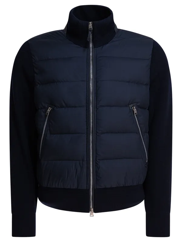 Nylon And Wool Short Down Jacket Jackets And Coats Blue - Tom Ford