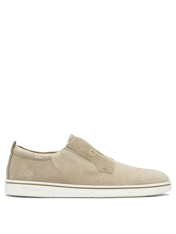 Suede Slip-Ons Loafers & Slippers Beige