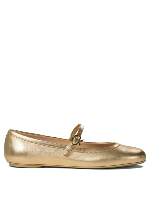 Carla Ballerinas Gold - Gianvito Rossi
