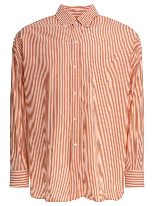 Wool Stripe Shirts Orange - Beams Plus
