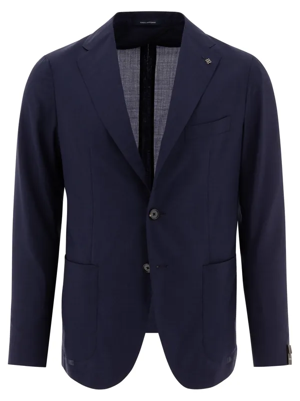 Wool-Blend Blazer Jackets And Coats Blue