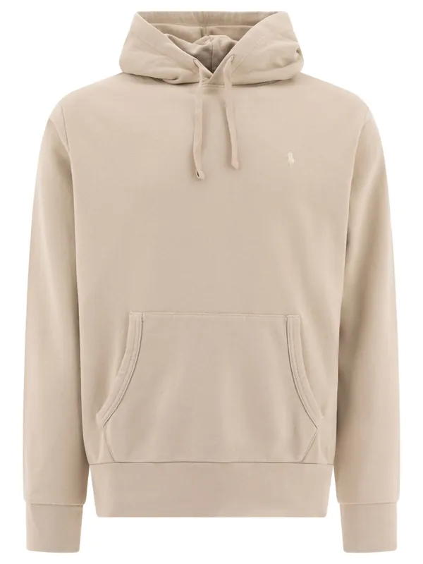 Hoodie With Logo Sweatshirts Beige - Polo Ralph Lauren