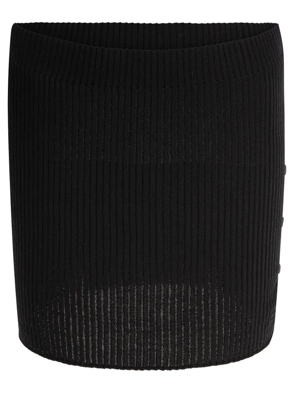 Cotton And Merino Wool Miniskirt Skirts Black - Courrèges