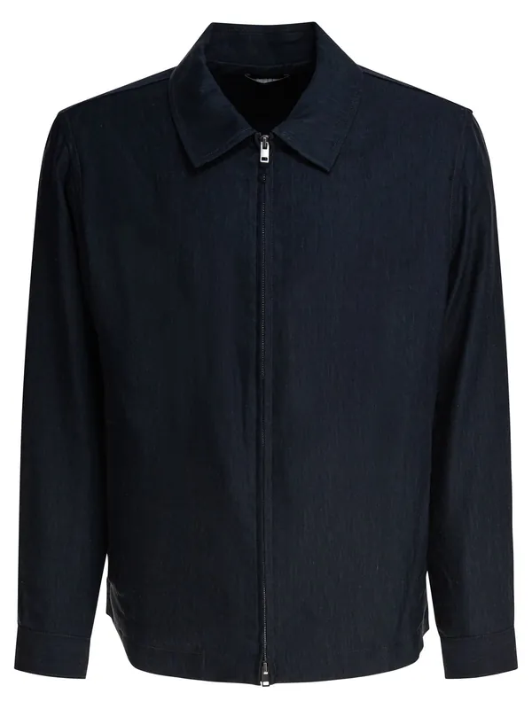 Bomber Jacket Zipper Closure Jackets And Coats Blue - Vince