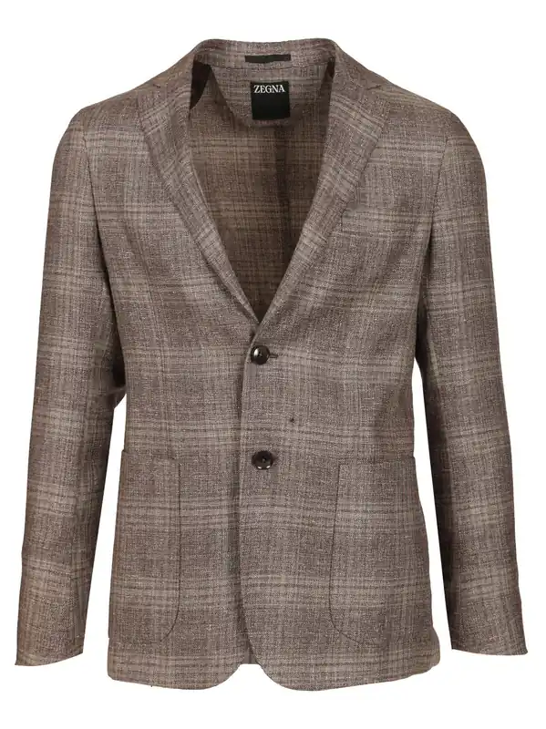 Linen And Wool Jacket Jackets Brown - Zegna