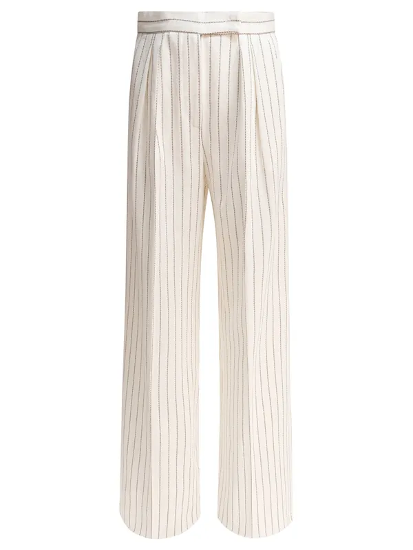 Wide-Leg Trousers White
