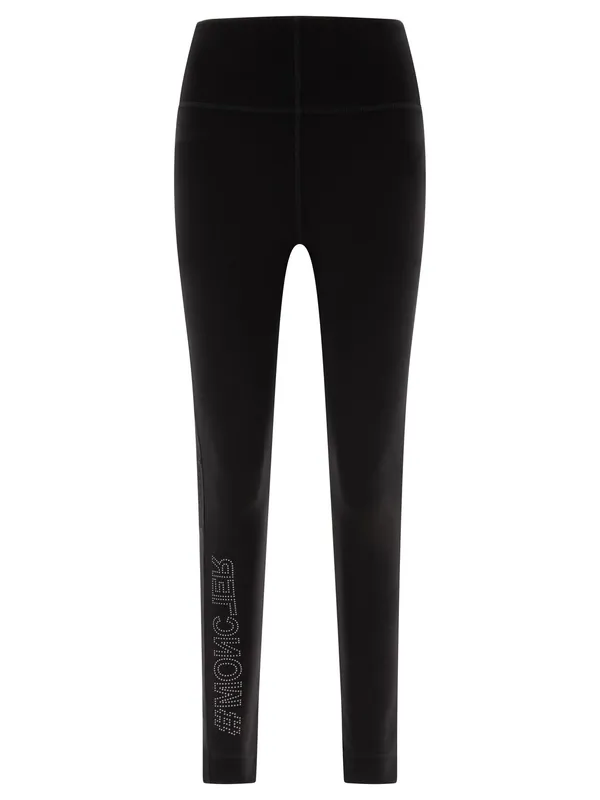 Leggings In Technical Nylon Trousers Black - Moncler Grenoble