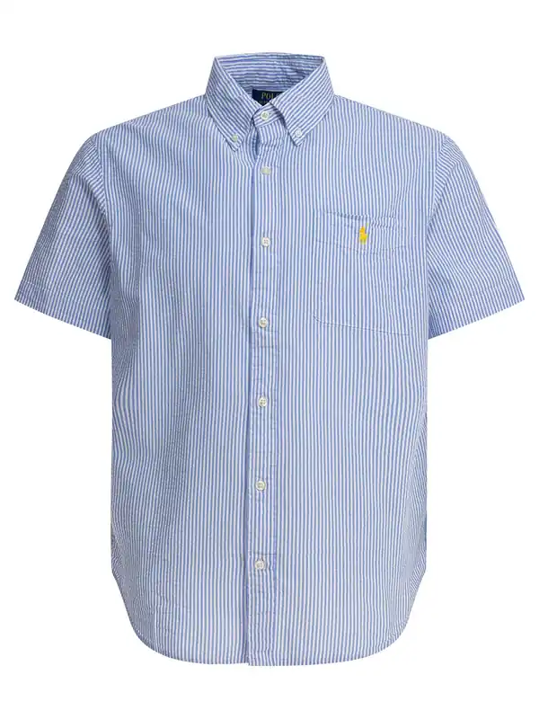 Seersucker Shirt Shirts Light Blue - Polo Ralph Lauren